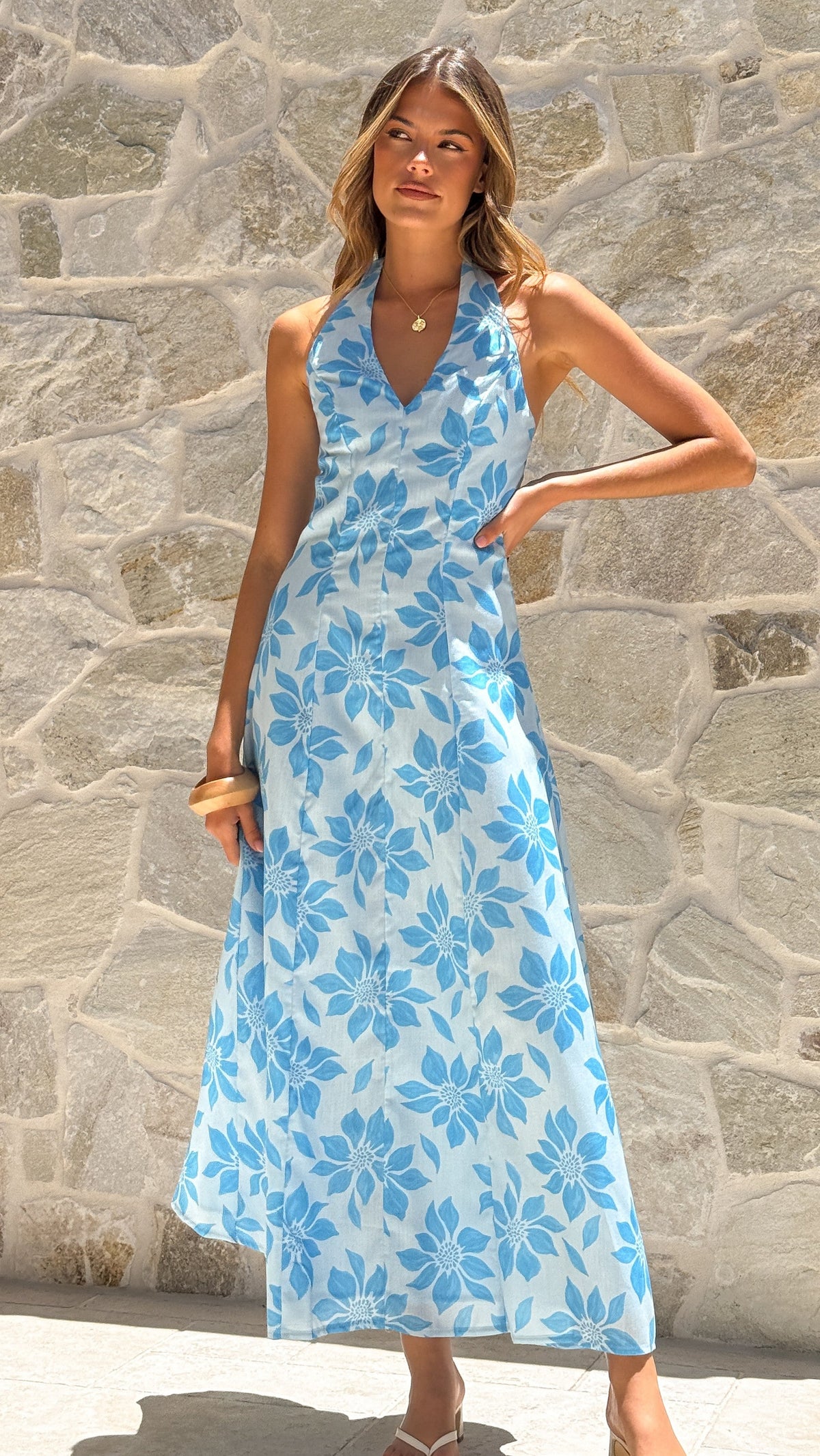 Solange Maxi Dress - Blue Floral