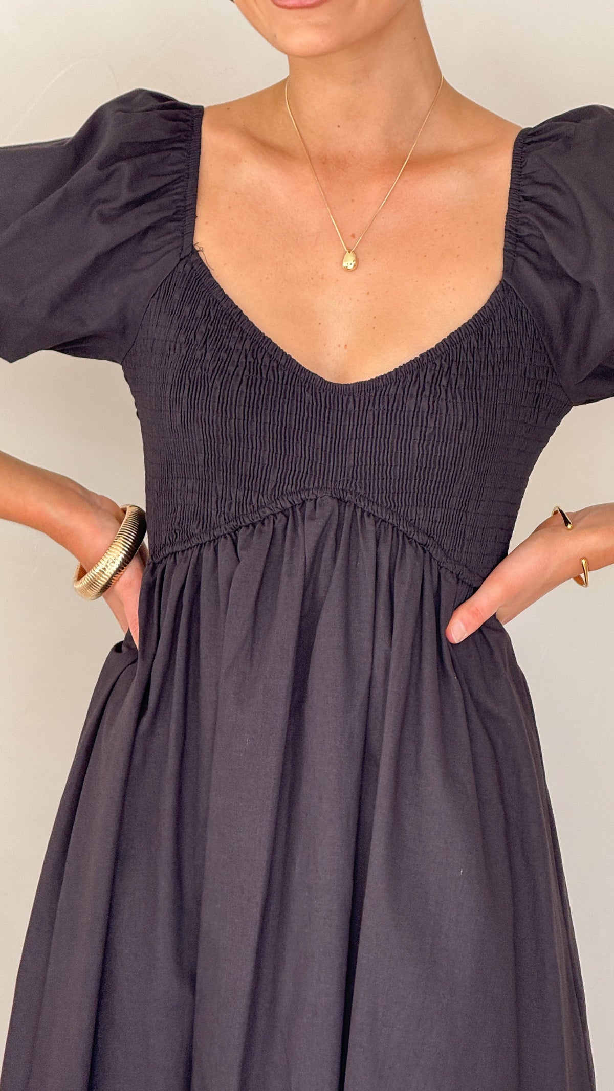 Sahirah Midi Dress - Black