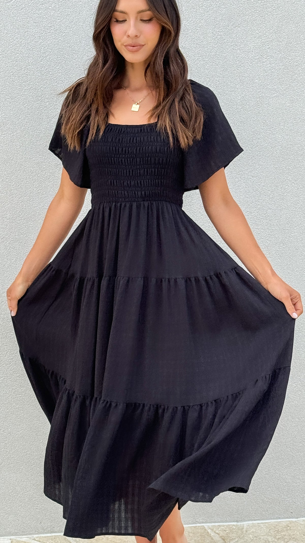 Lainey Midi Dress - Black