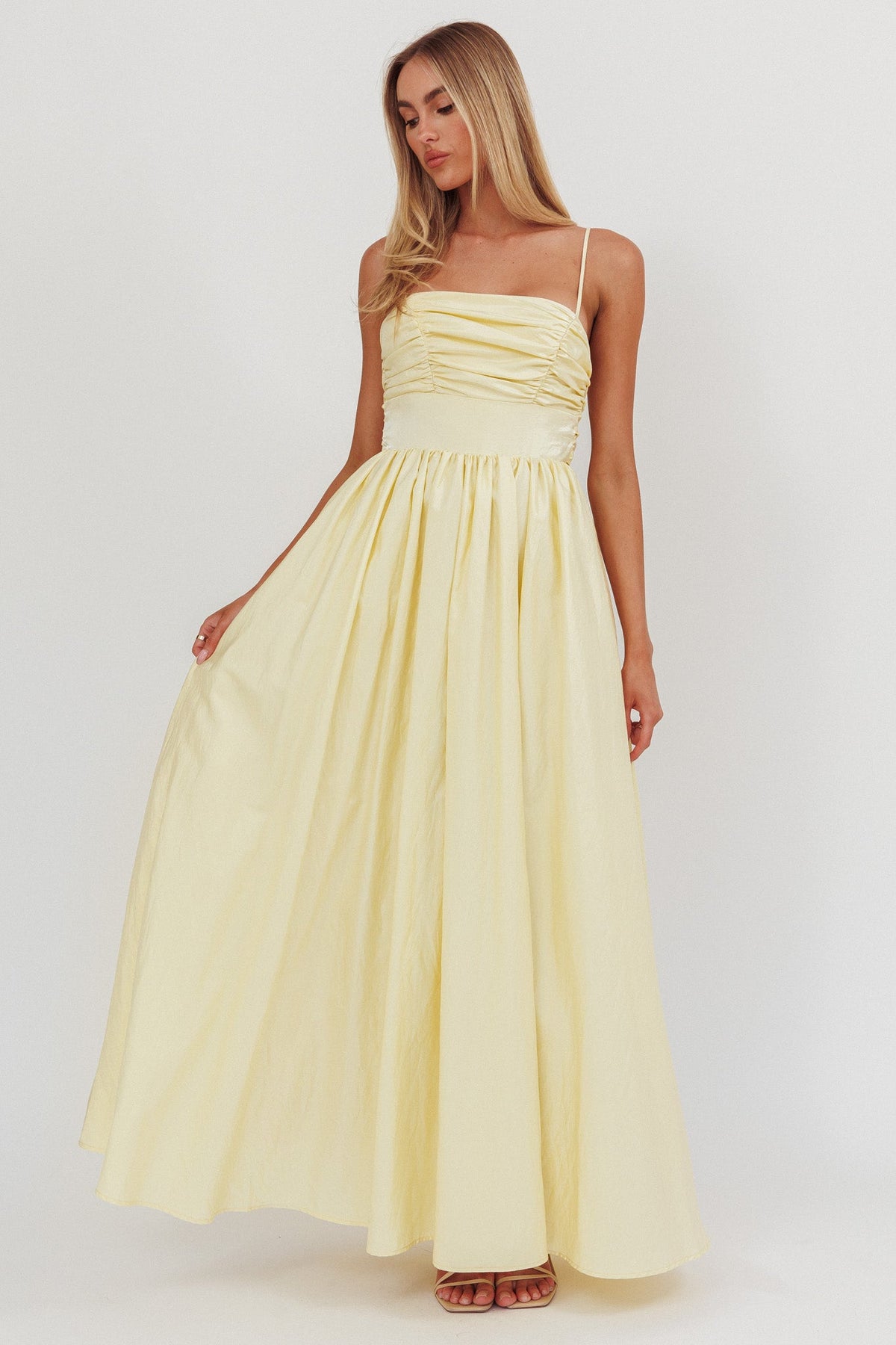 Love Songs Back Bow Maxi Dress Butter