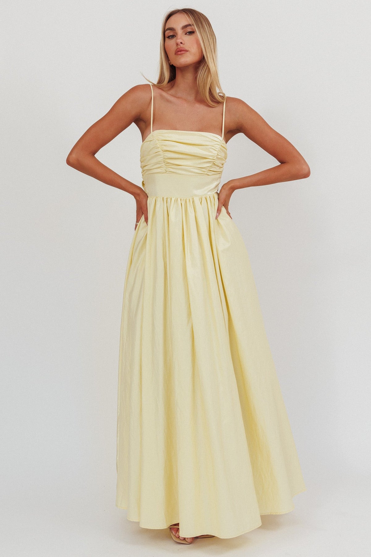 Love Songs Back Bow Maxi Dress Butter