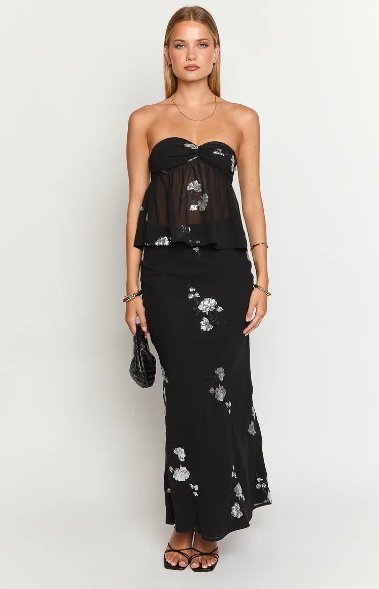 Shyla Black Maxi Skirt