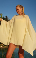 Olsen Mini Dress ~ Pale Yellow Chiffon