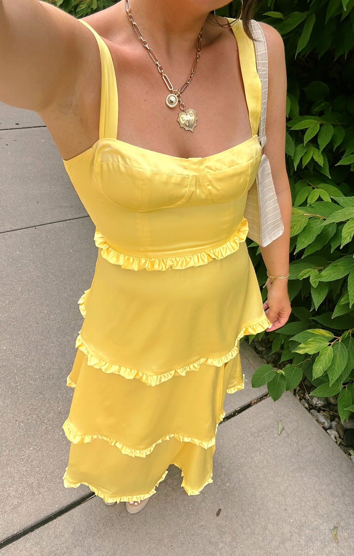 Lady Corset Dress ~ Yellow Luxe Satin