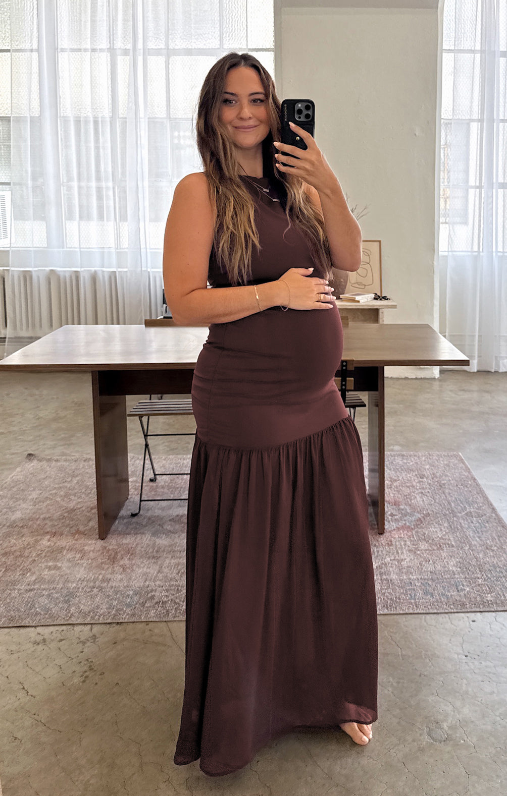 Aria Maxi Dress ~ Chocolate Stretch Chiffon