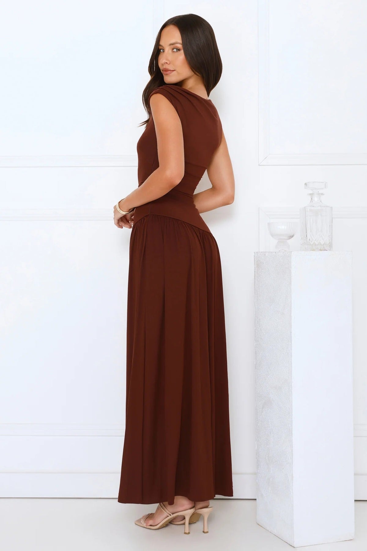 Sophisticated Simplicity Maxi Dress Brown