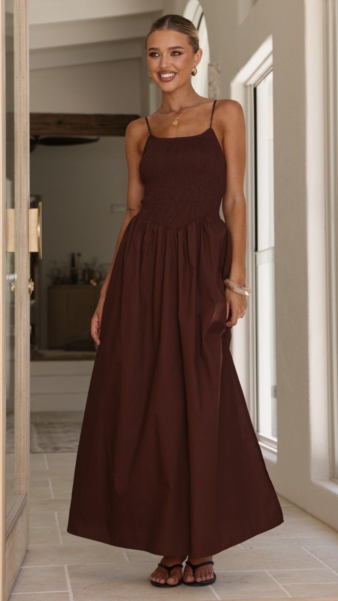 Gena Maxi Dress - Chocolate