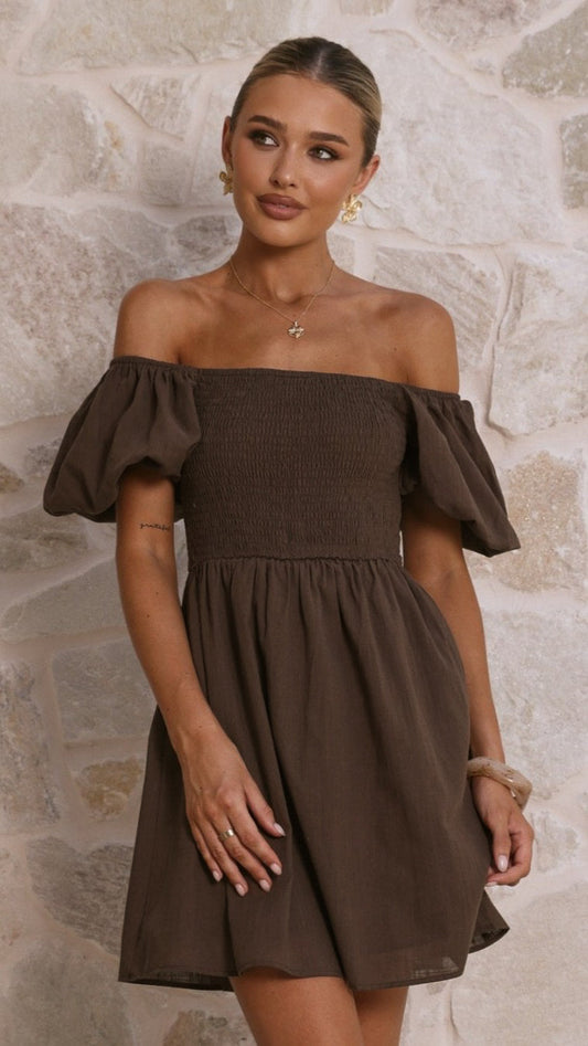 Marissa Mini Dress - Brown
