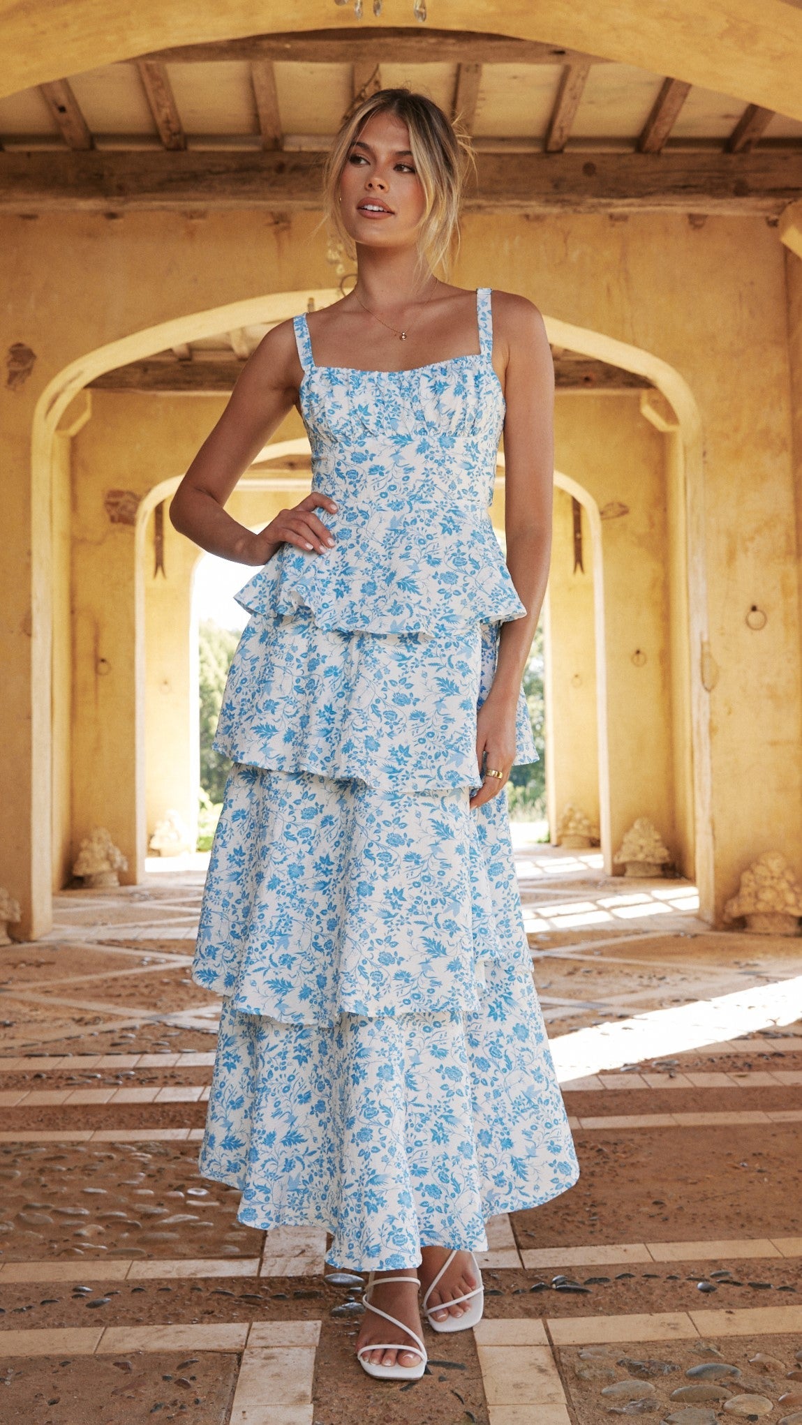 Page Maxi Dress - Blue Floral