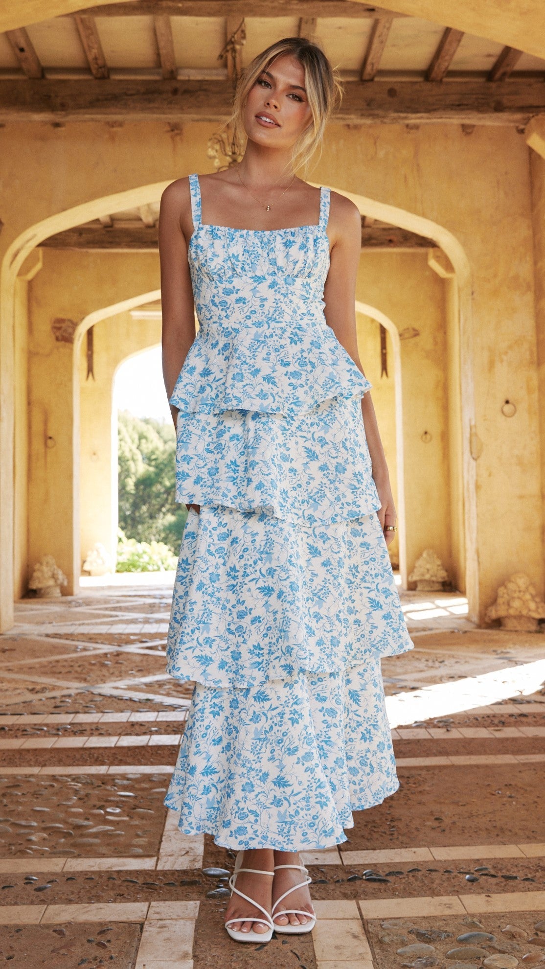 Page Maxi Dress - Blue Floral