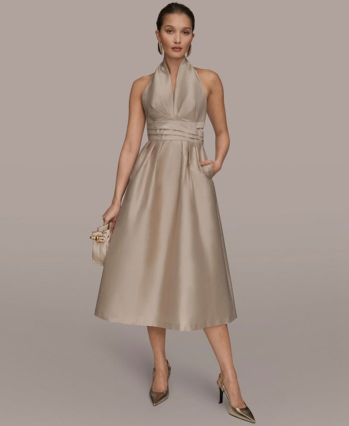 Donna Karan New York Women's A-Line Halter Midi Dress
