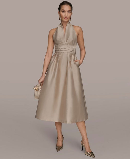 Donna Karan New York Women's A-Line Halter Midi Dress