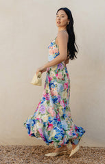 Rebecca Midi Dress ~ Flower Shop Taffeta