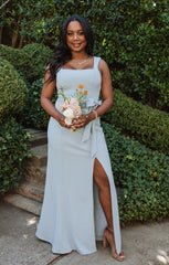 Paris Gown ~ Steel Blue Stretch