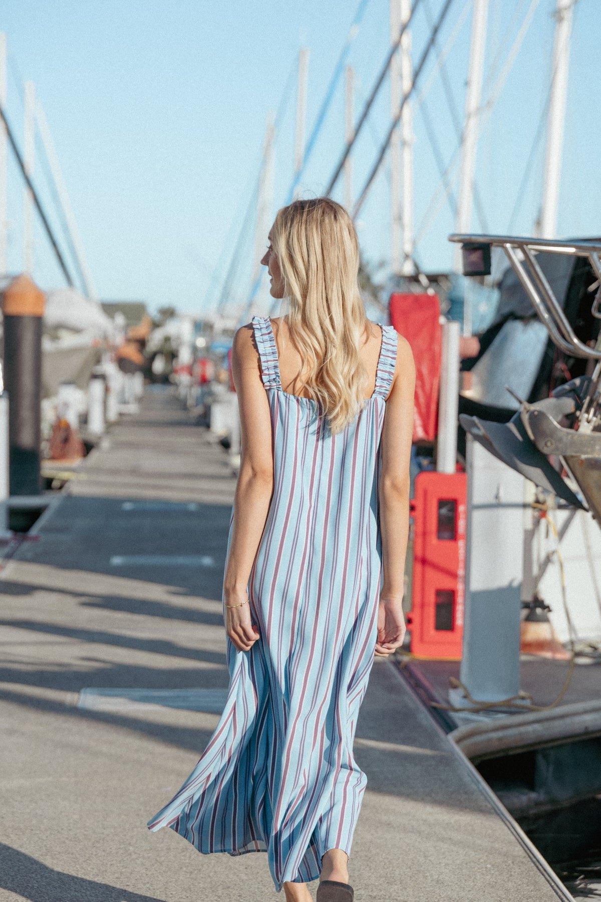 Alessandra Maxi Dress - Blue Stripe