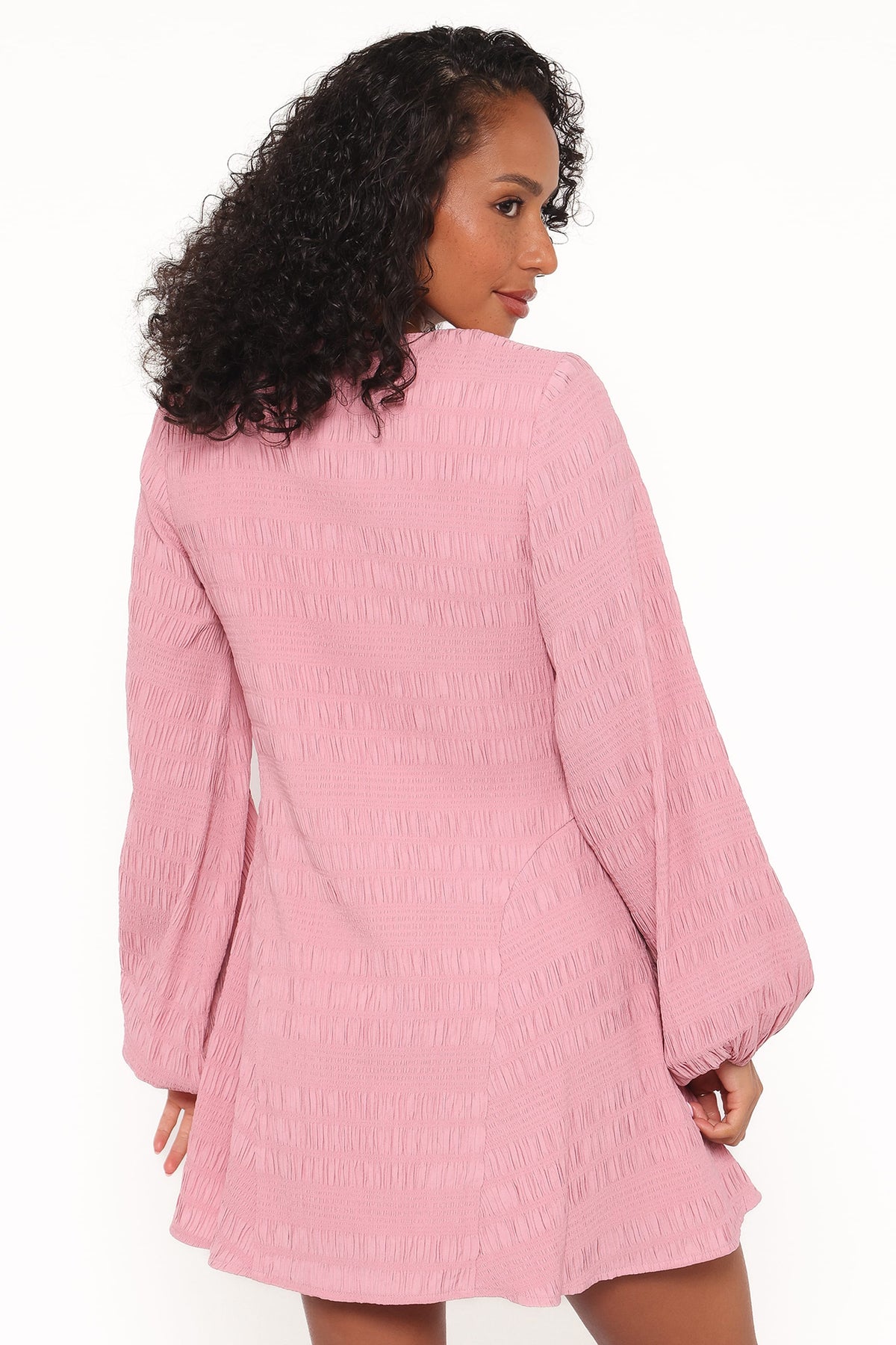 Amaya Long Sleeve Mini Dress - Pink