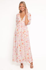 Andara Maxi Dress - White Floral