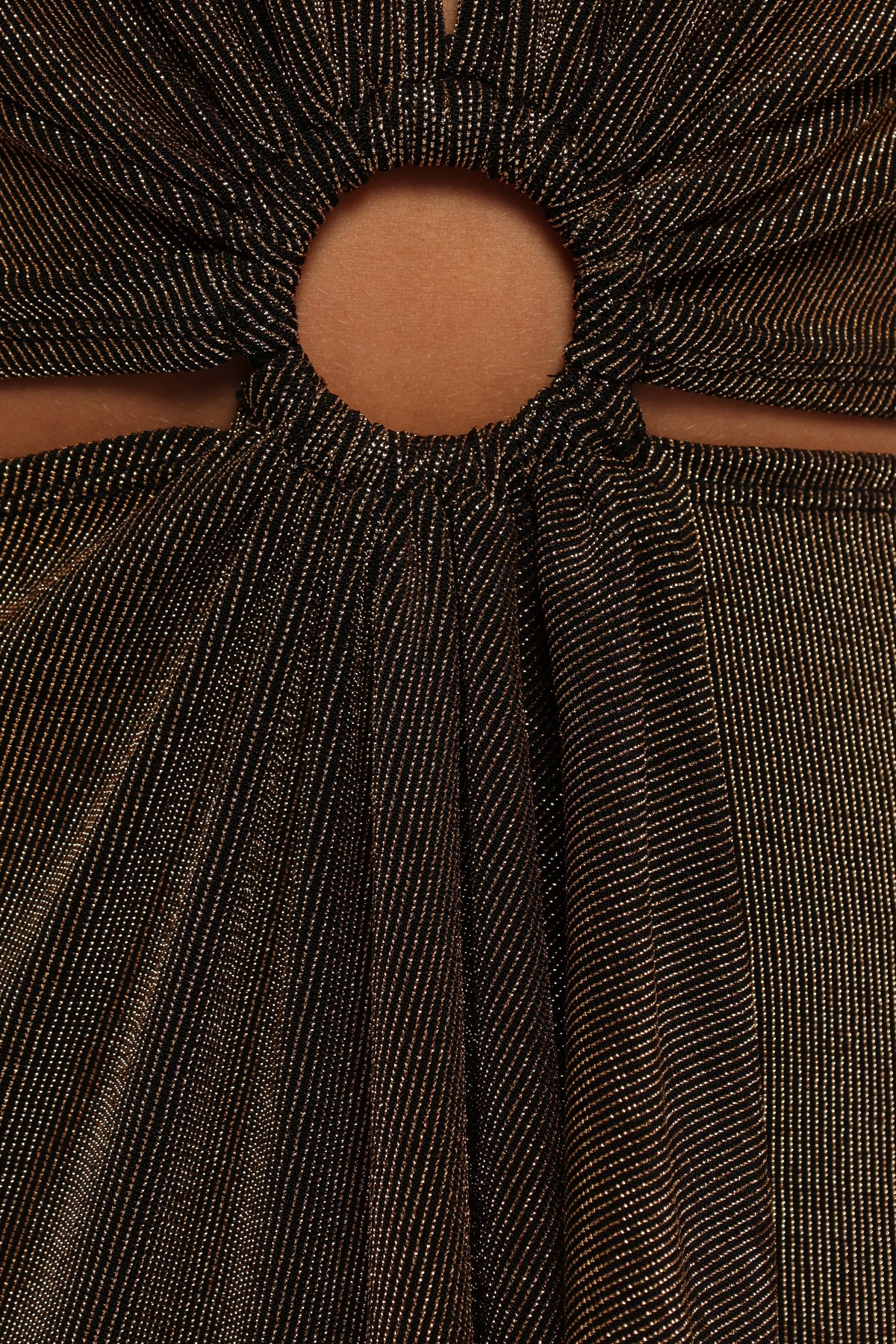 Blanca Cut Out Maxi Dress - Black/Rose Gold