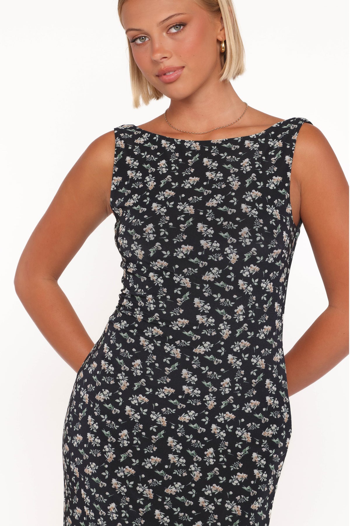 Brissa Maxi Dress - Black Floral