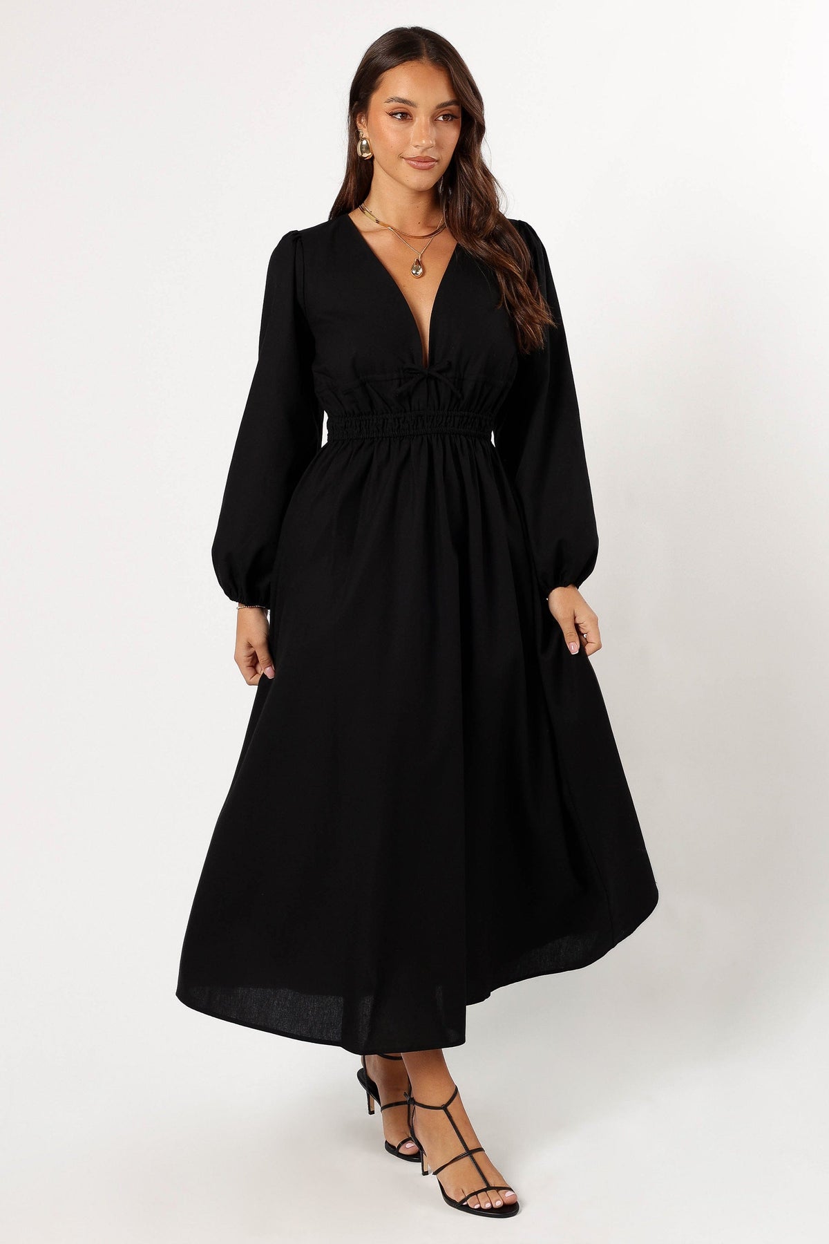 Cece Long Sleeve Maxi Dress - Black