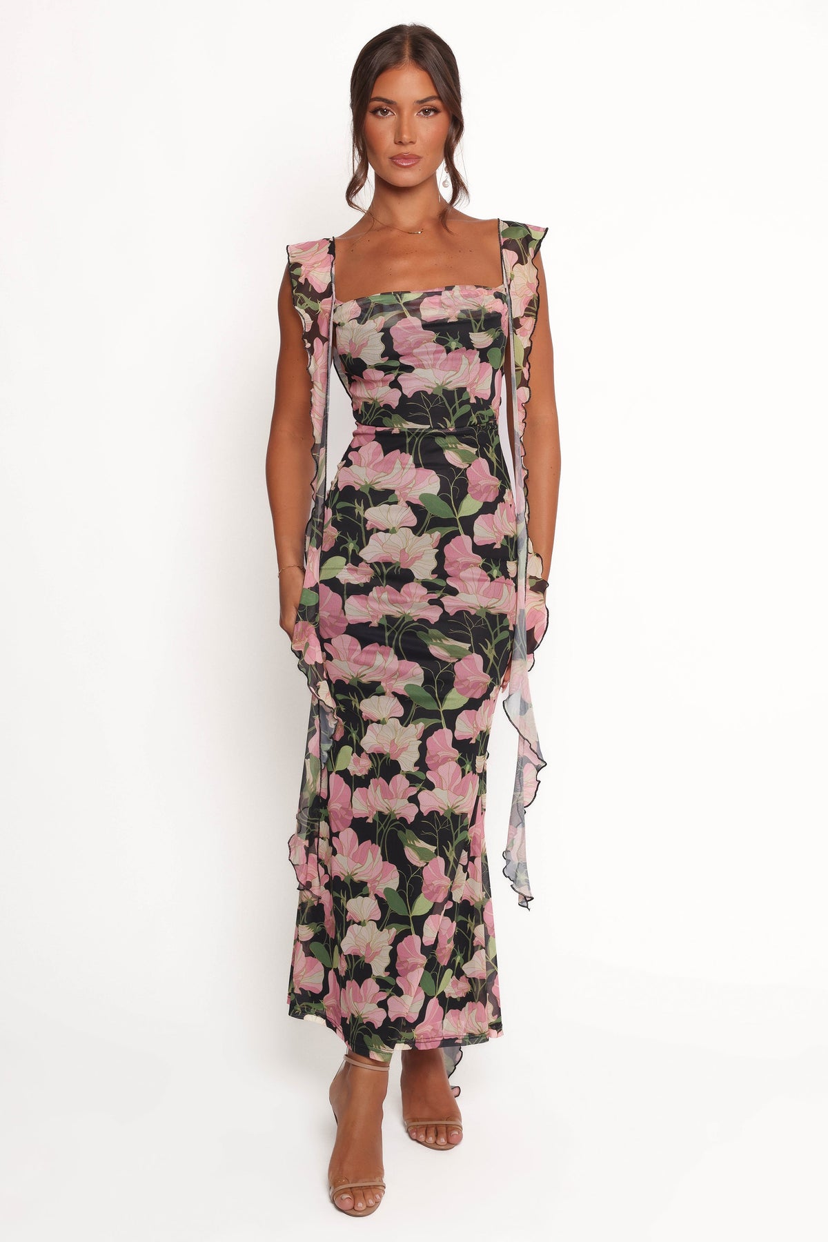 Chiara Maxi Dress - Black Floral