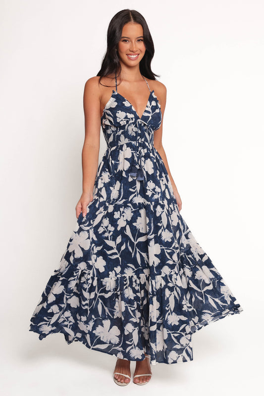 Coralie Maxi Dress - Navy Peony