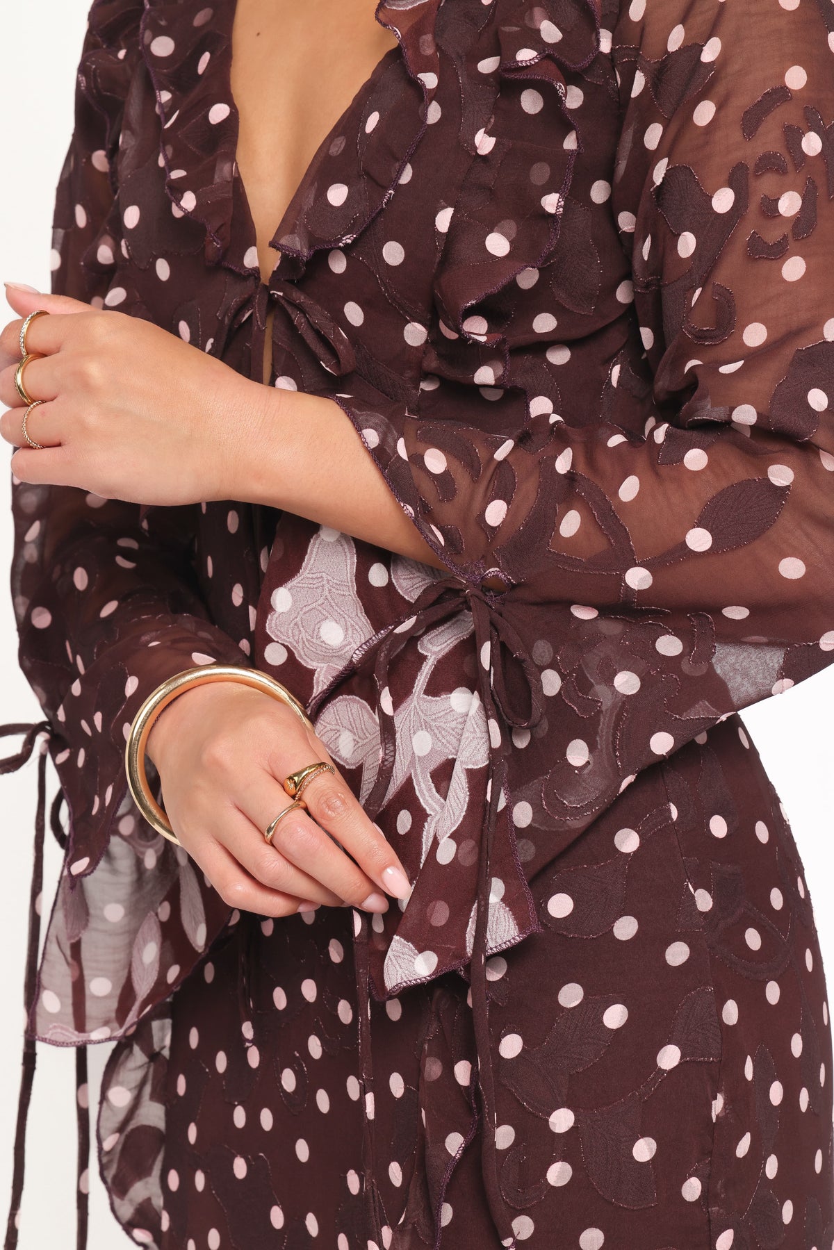 Delta Maxi Dress - Plum Polka Dot