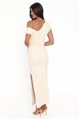 Edie Off Shoulder Midi Dress - Butter Yellow