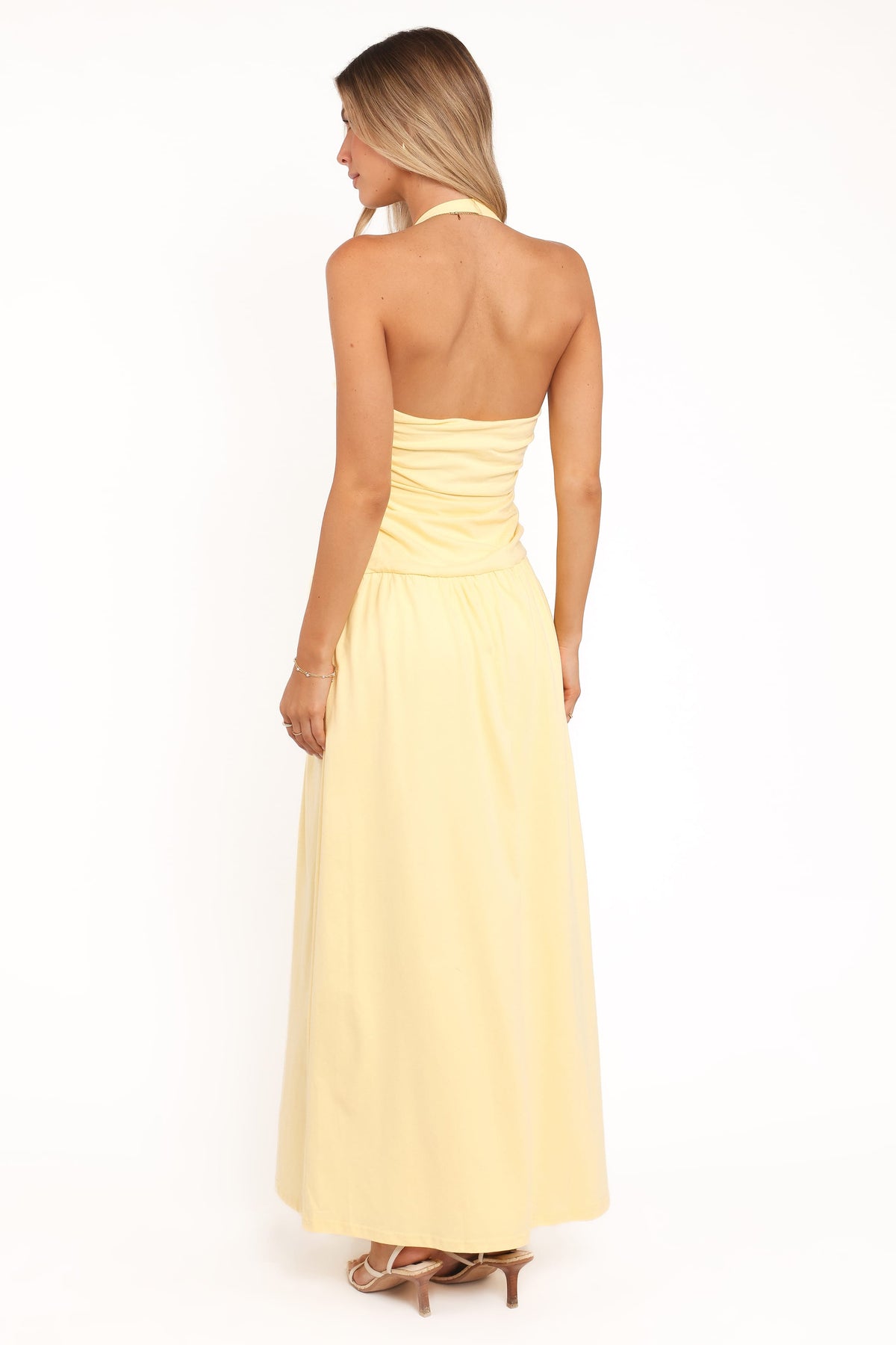 Emalia Halter Maxi Dress - Pale Yellow