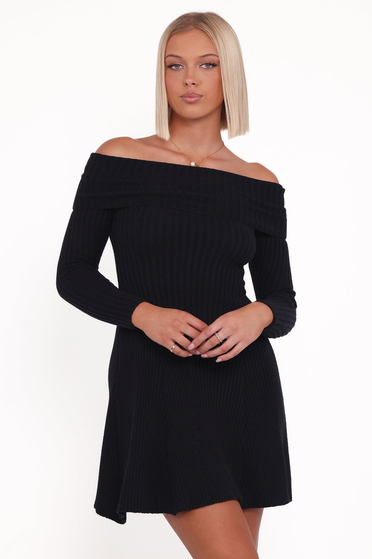 Francisco Long Sleeve Mini Dress - Black