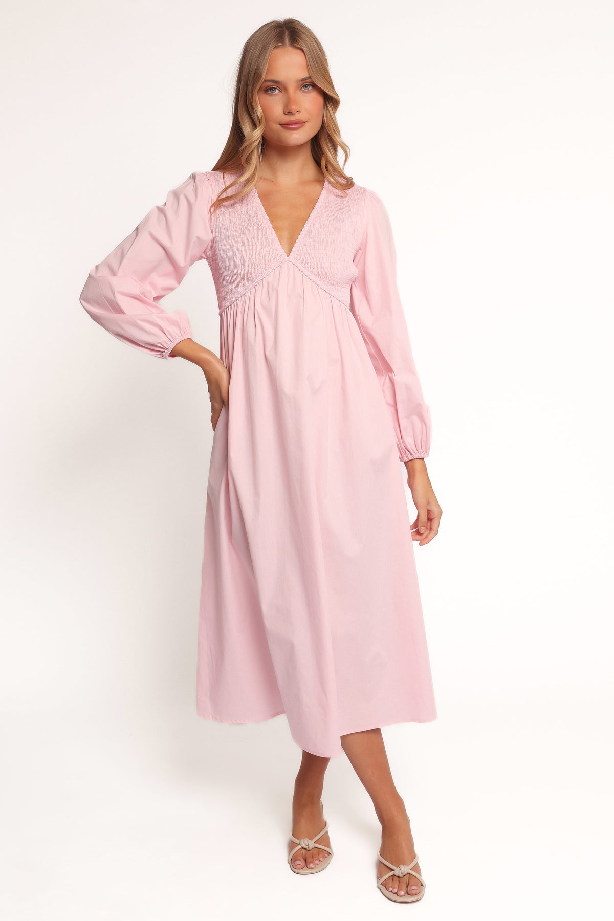 Ilyana Long Sleeve Maxi Dress - Pink