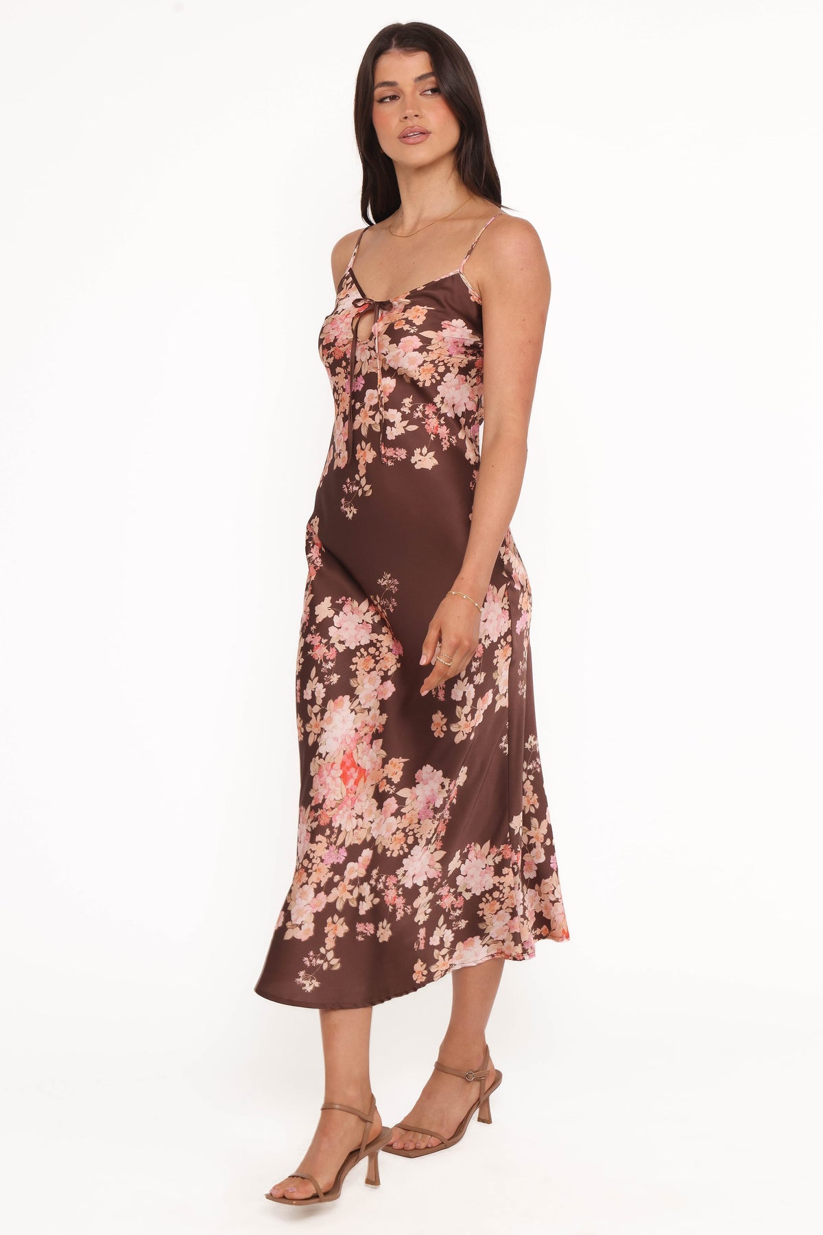 Jamila Midi Dress - Brown Floral