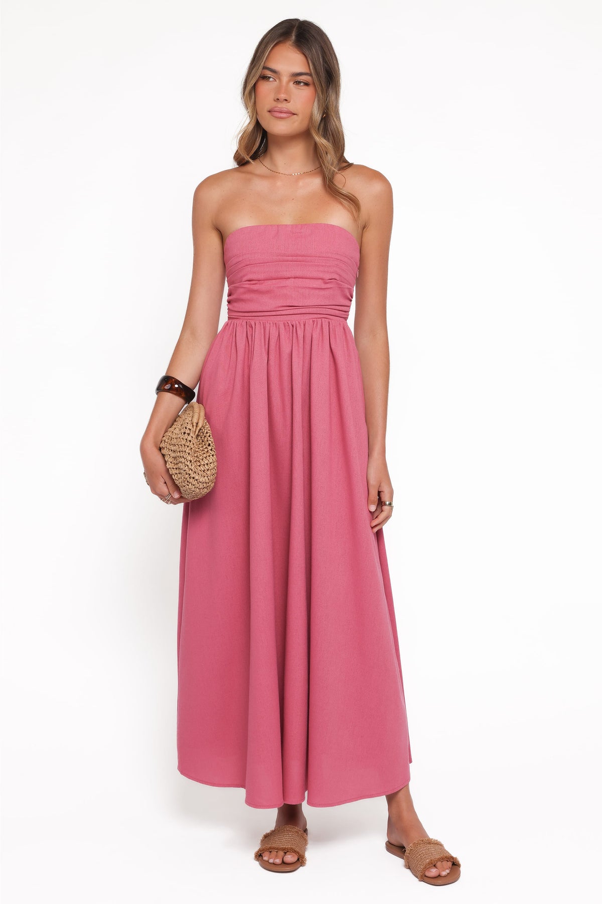 Kayt Strapless Dress - Petal Pink