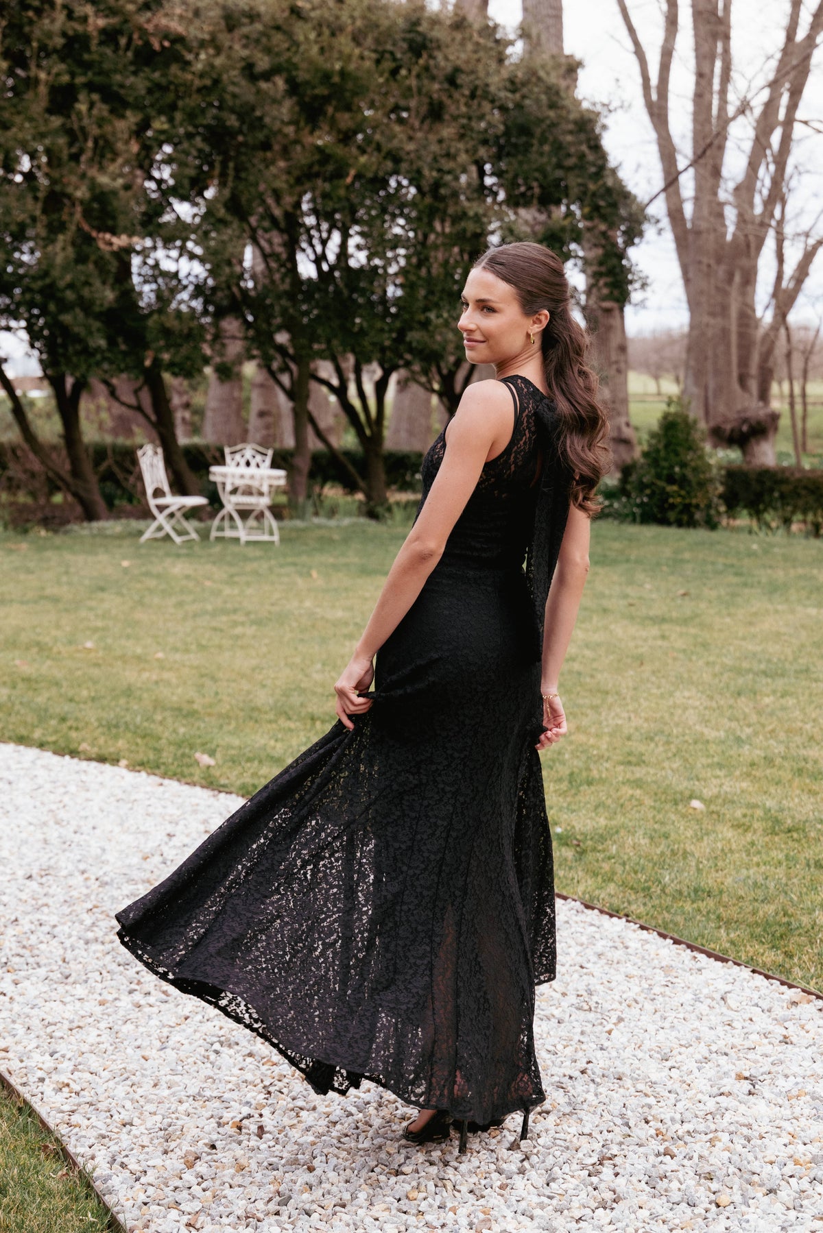 Keani Maxi Dress - Black Lace