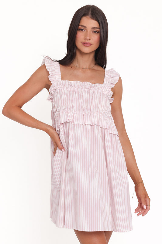 Keonia Mini Dress - Pink Stripe