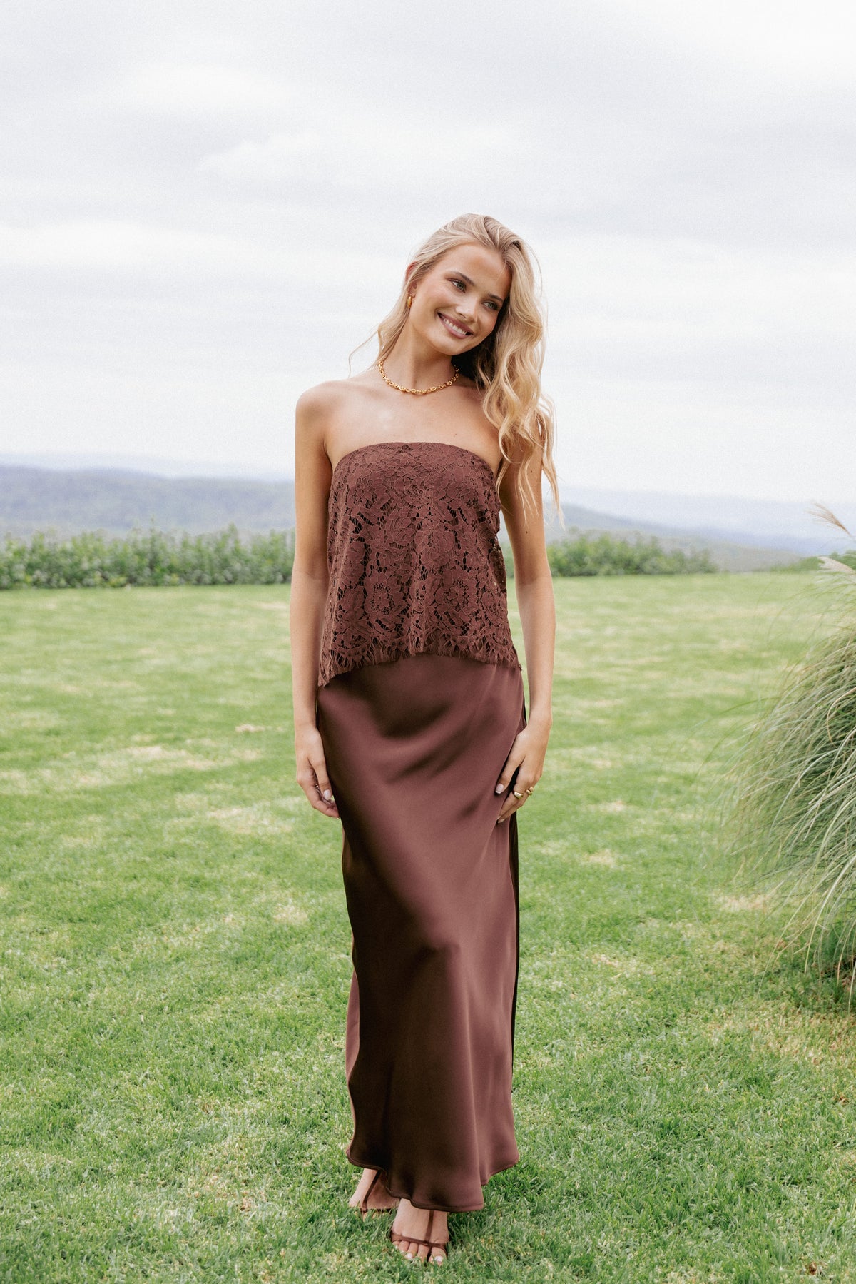 Lelita Strapless Maxi Dress - Brown