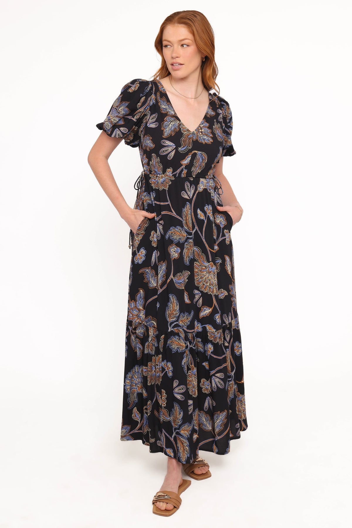 Loveen Maxi Dress - Black Floral