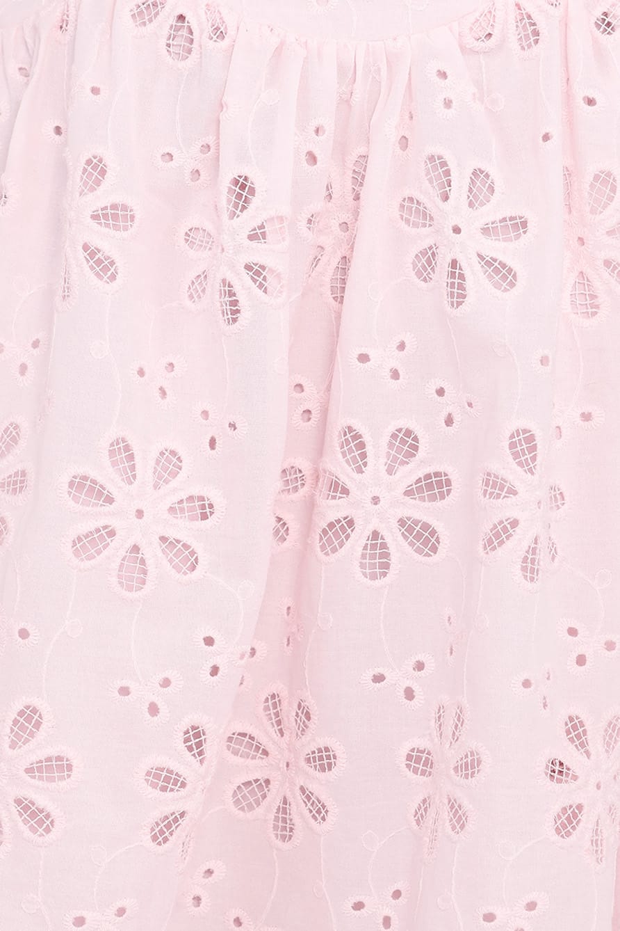 Lynne Mini Dress - Pink Broderie