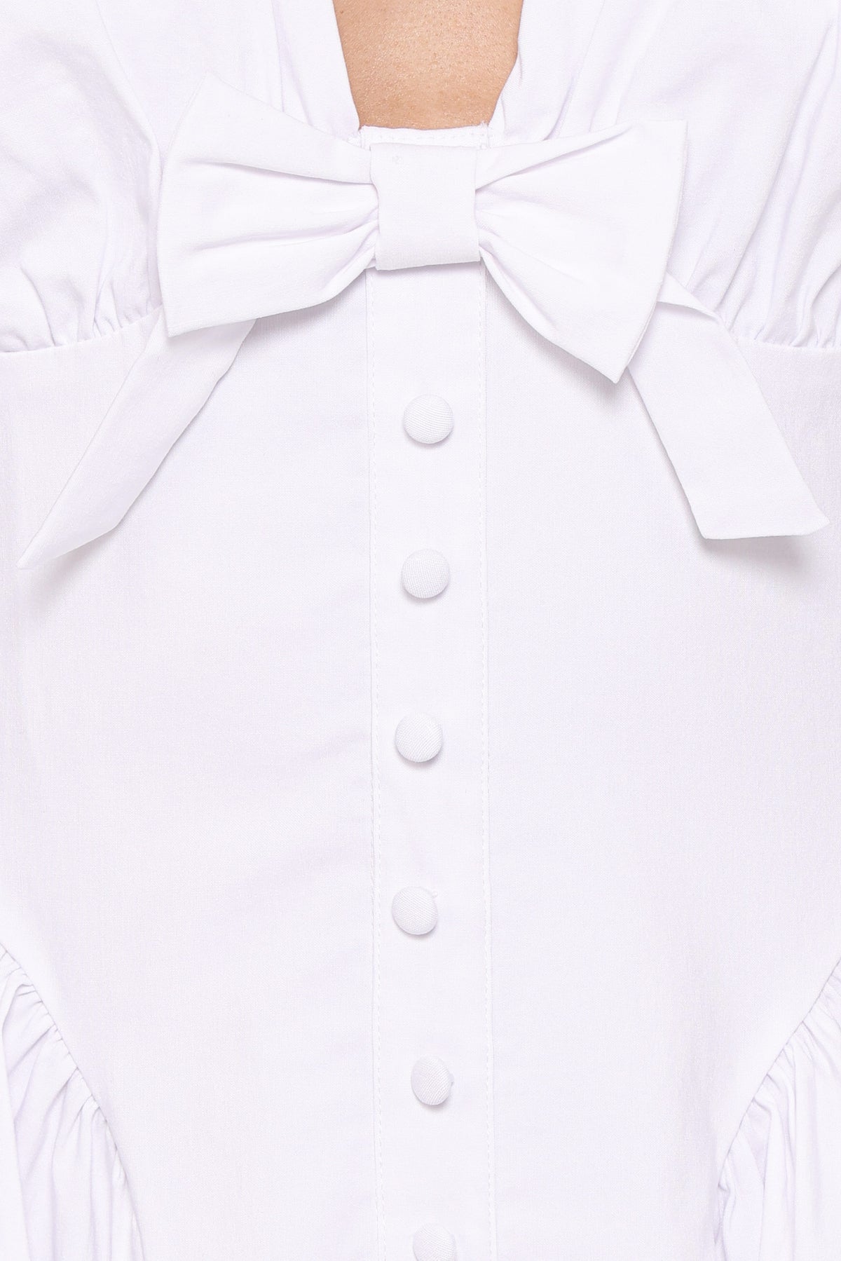 Lyssa Bow Front Mini Dress - White