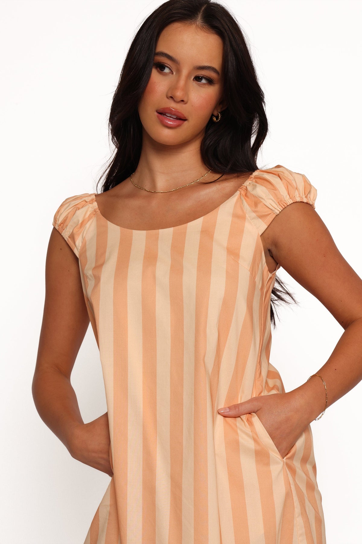 Pammy Mini Dress - Terracotta Stripe