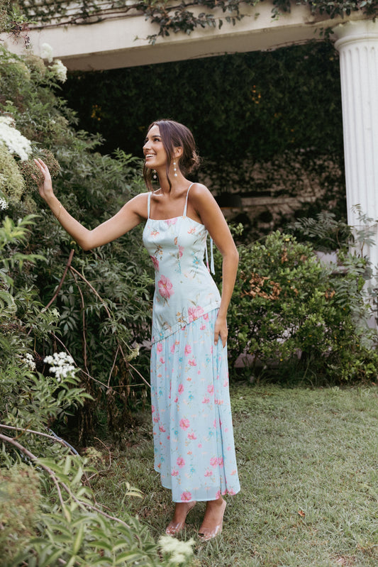 Renata Maxi Dress - Blue Floral
