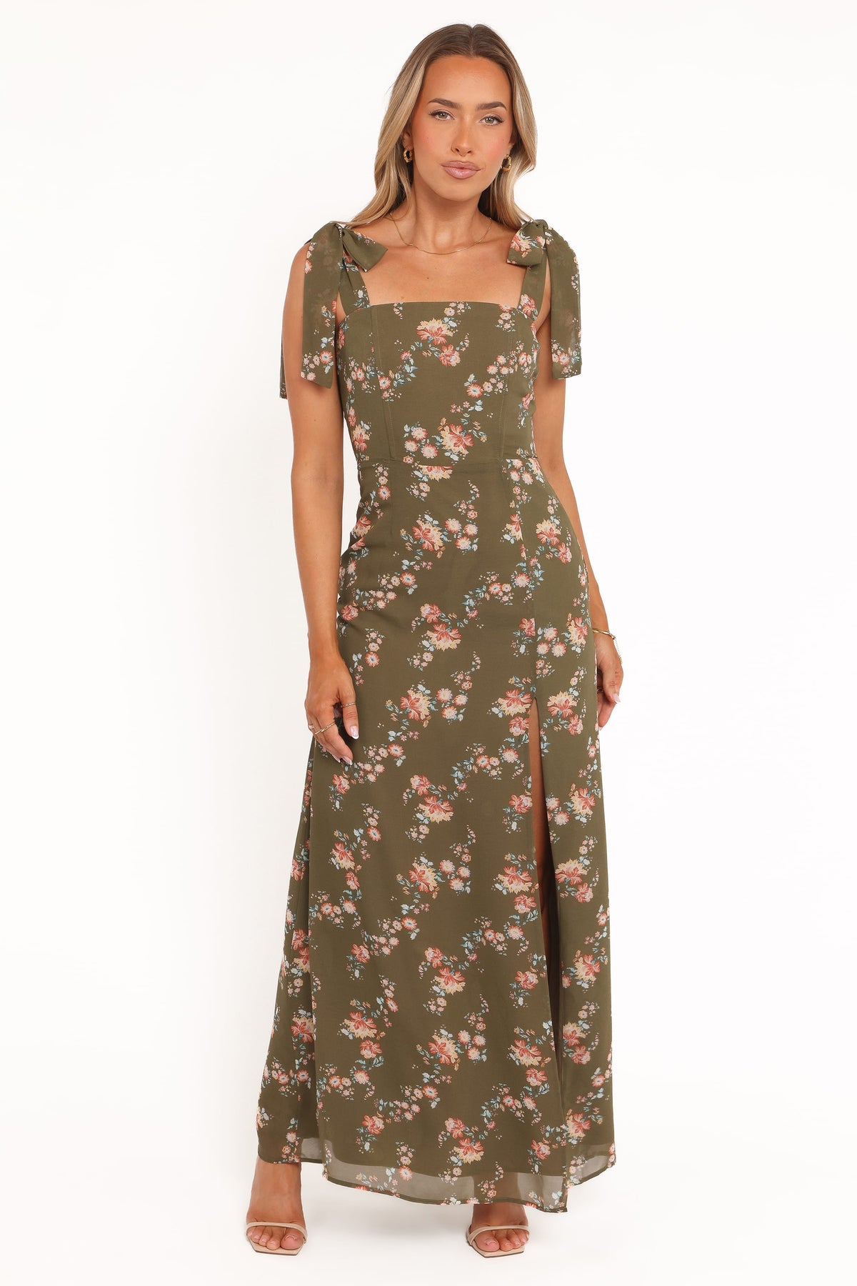 Renita Maxi Dress - Olive Floral