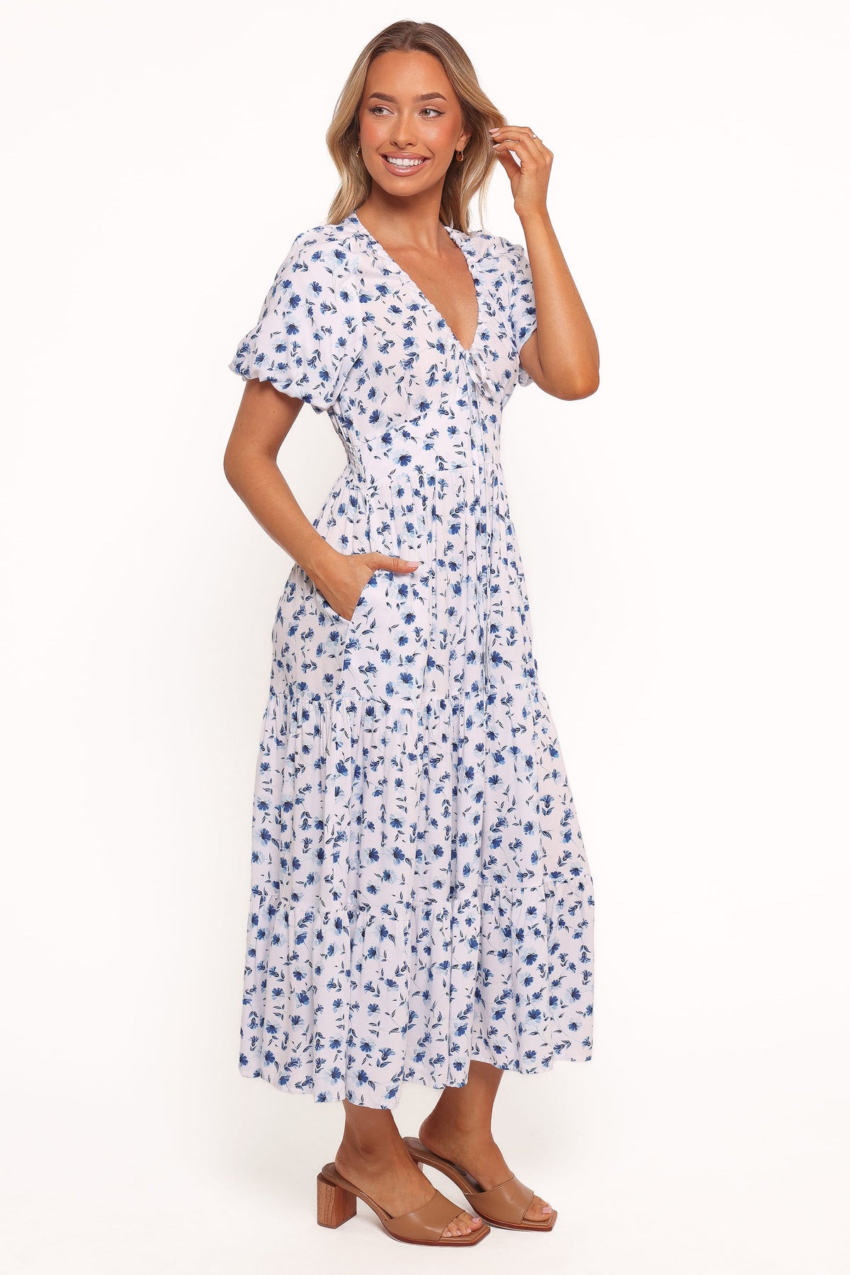 Roberts Maxi Dress - Blue Ditsy Floral