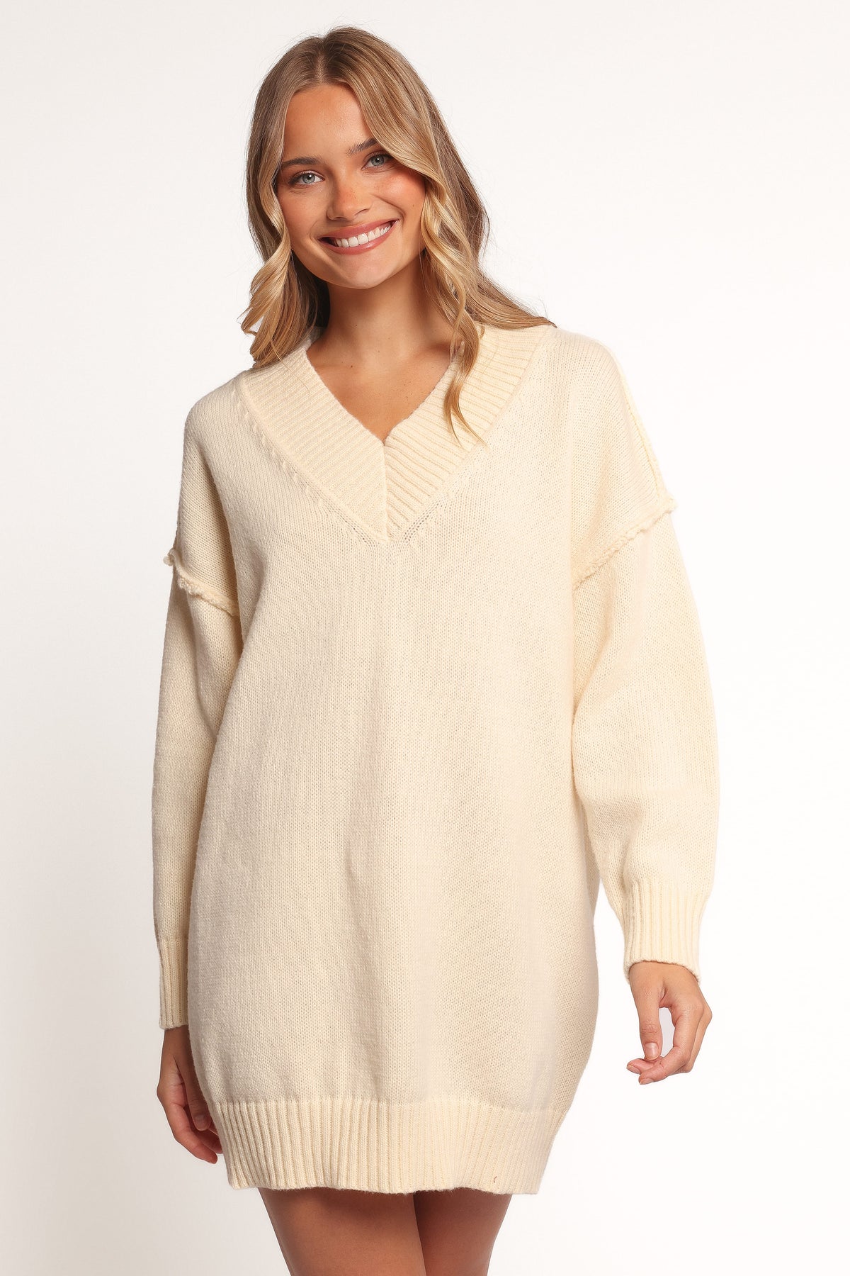 Sancia Knit Mini Dress - Cream