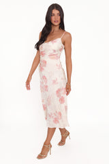 Sandrine Midi Dress - Pink Floral