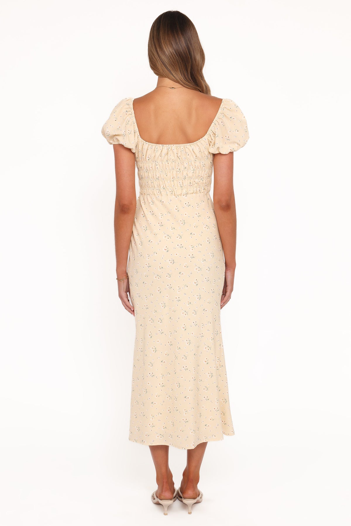 Teigan Midi Dress - Yellow Floral