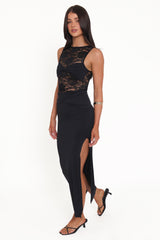 Tinashe Lace Midi Dress - Black