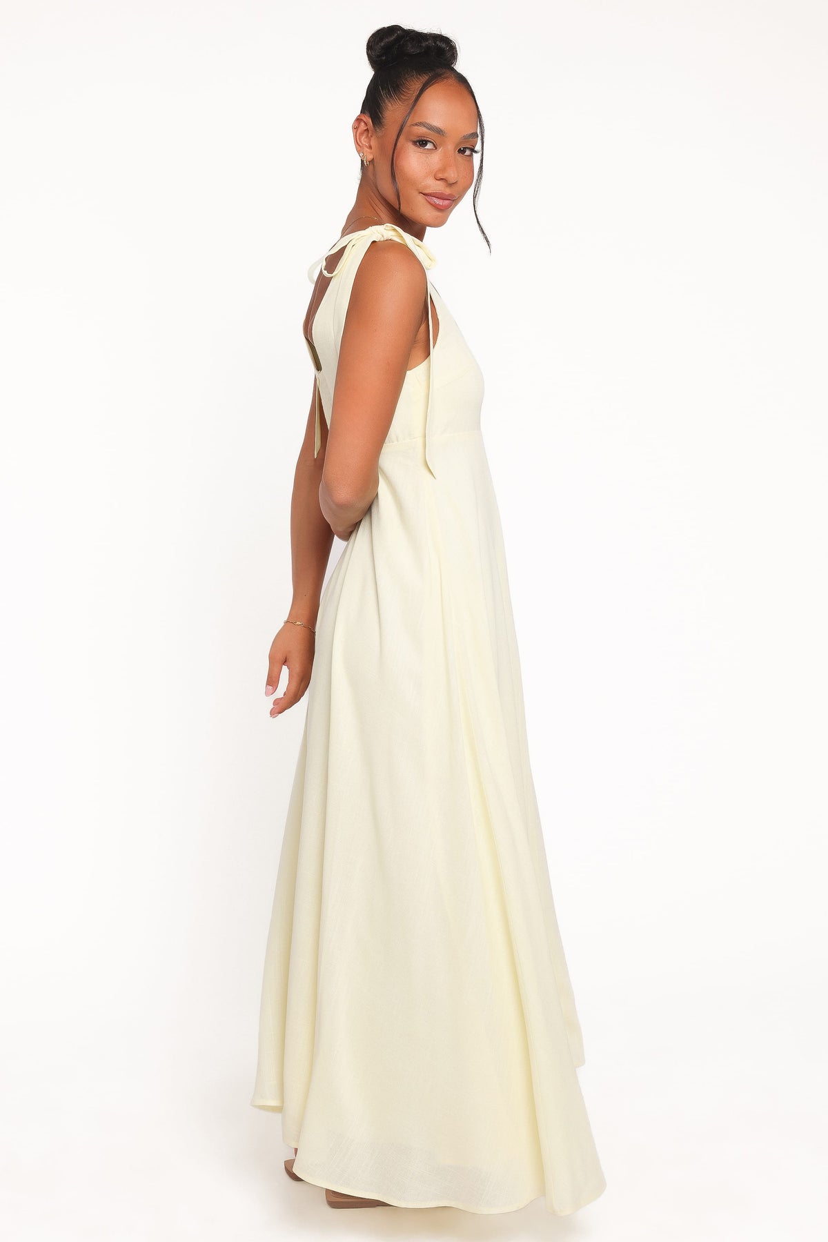 Valara Tie Shoulder Maxi Dress - Butter Yellow
