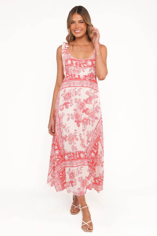 Valara Tie Shoulder Maxi Dress - Rose Tile
