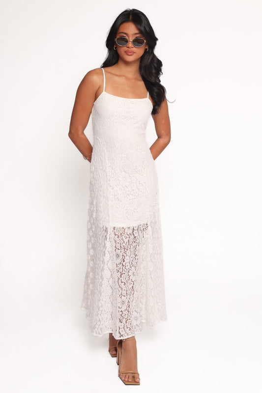 Varia Lace Maxi Dress - White